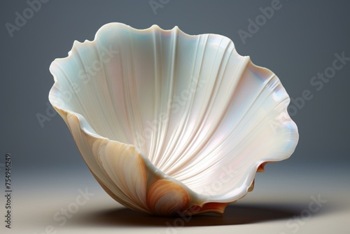 Iridescent Sea pearl shell perfect. Scenic resort. Generate Ai