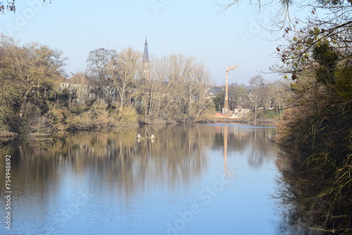 Rhine harbor in winter