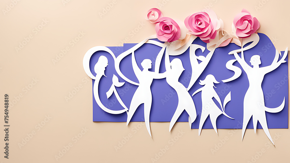 Fototapeta premium silhouettes of different girls with flowers