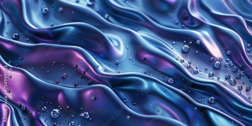 Obraz premium A blue fabric with water droplets on it