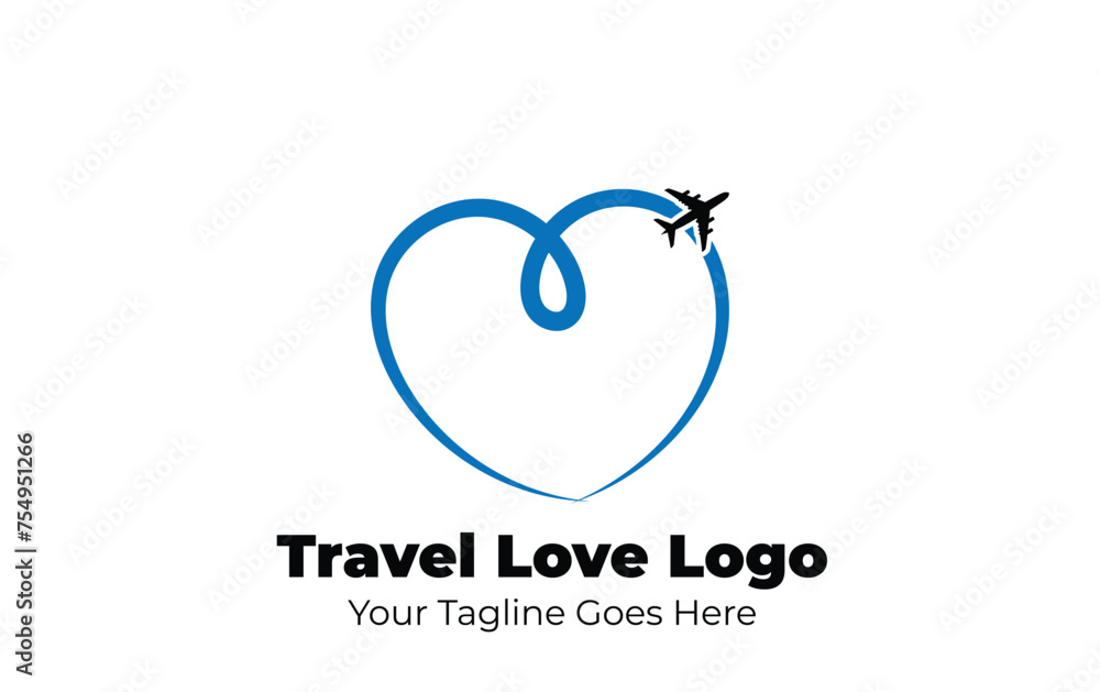 Travel Love Logo, Editable Vector Logo Template Vector. Love Trip Travel Logo Design Template Travel Love Logo, Editable Vector Logo Template Vector. Love Trip Travel Logo Design Template