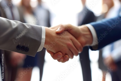 Business handshake and business people 