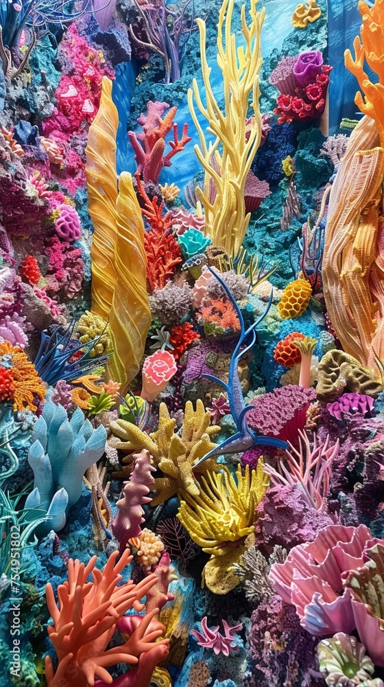 A coral reef thriving and colorful