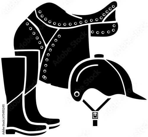 bridle illustration race silhouette horseback logo equine icon horse outline competition knee pads shoe dressage sport equestrian stallion leather shape pads shoe for vector graphic background