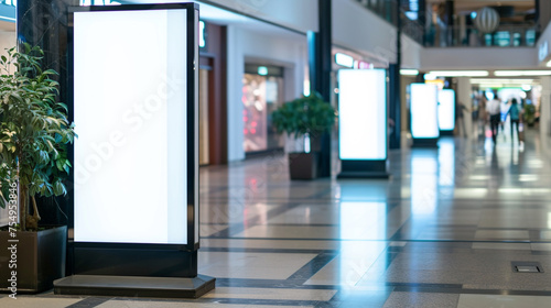 Shopping Mall Signboard Blank Mockup Display Your Brand Signage or Promotion Messages