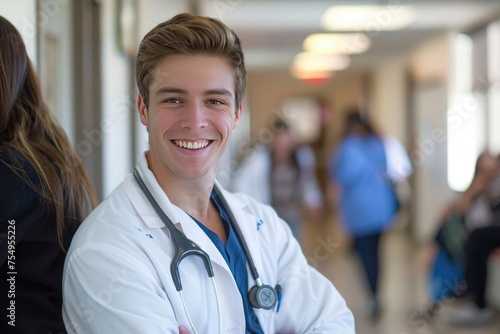 Medical student smiling