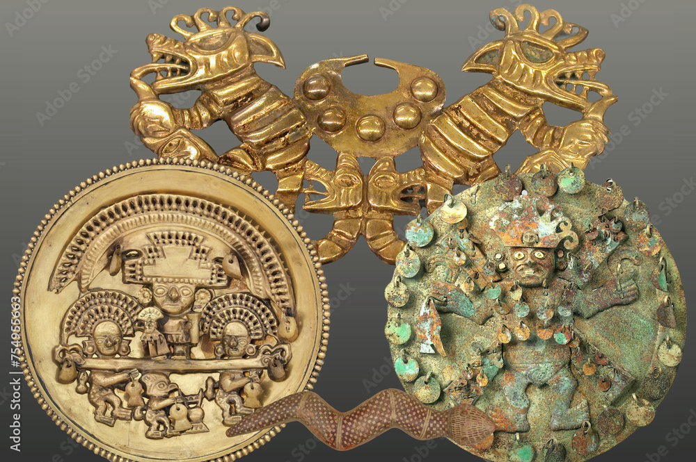 Inca handicrafts depicting the symbolism of the Inca culture.