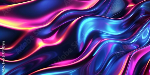 A colorful  flowing wave of blue and pink