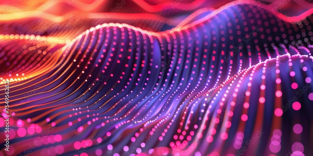 A colorful, abstract image of a wave with purple and orange colors A colorful, abstract image of a wave with purple and orange colors