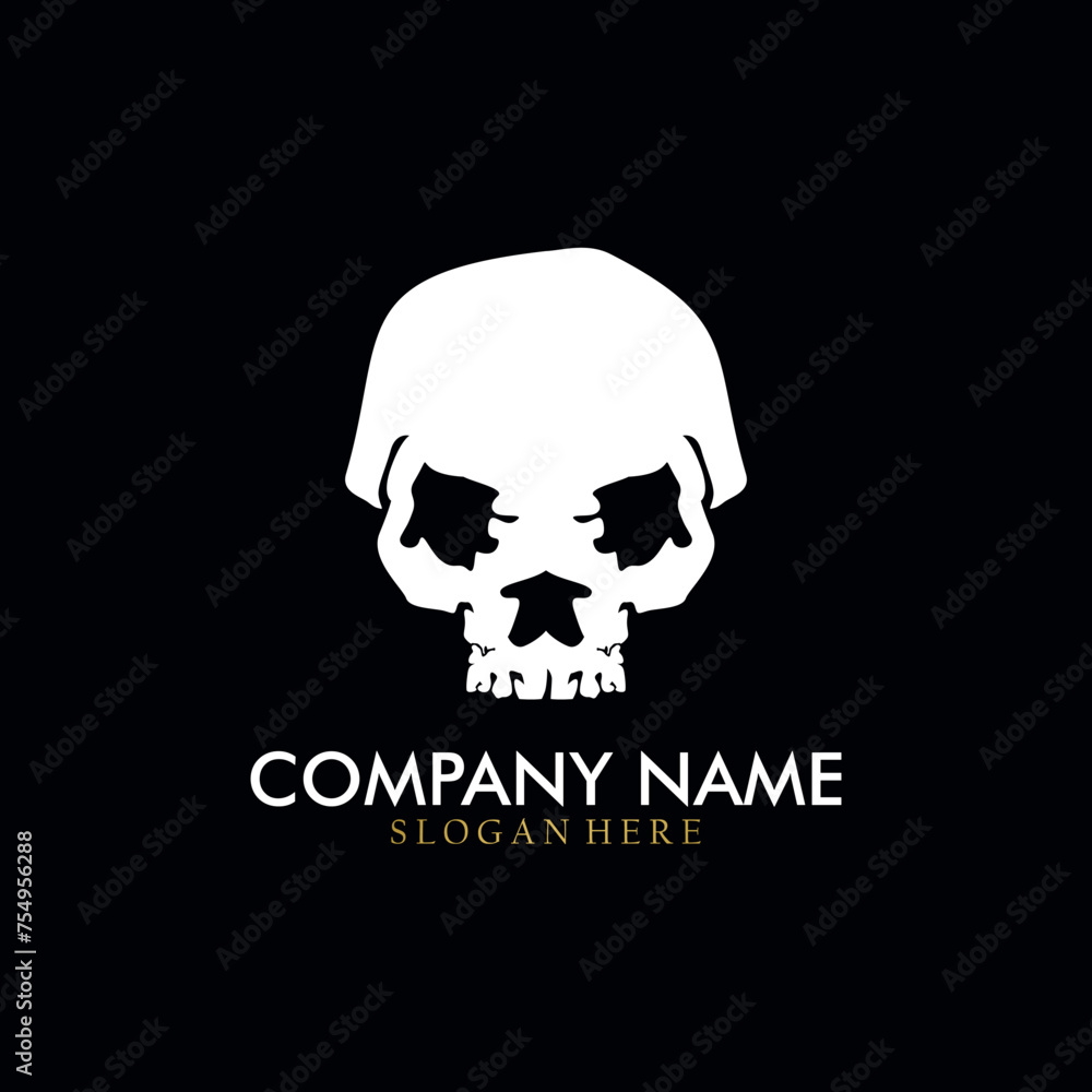 Cool skull logo. Skull vector illustration.	