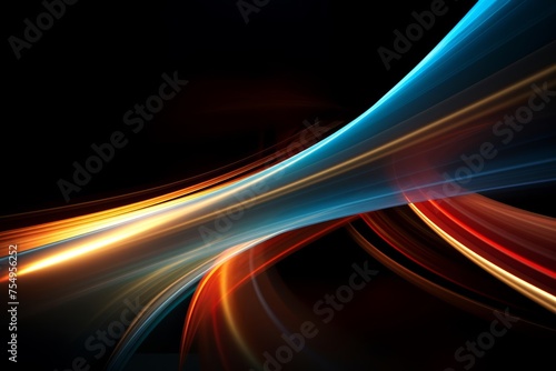 Abstract Dynamic Light Wave Background in Blue and Orange