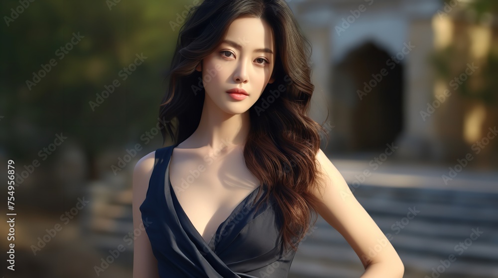 Portrait of Beautiful Elegant Asian Woman Fashion Model Portrait of Beautiful Elegant Asian Woman Fashion Model