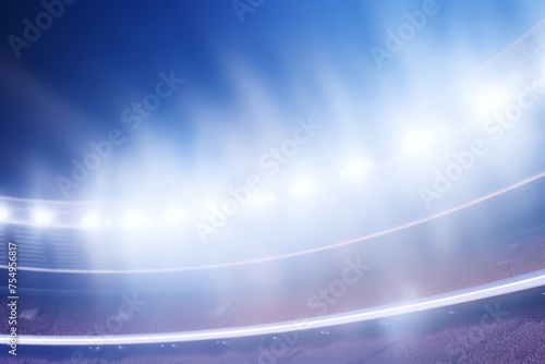 Illuminated Stadium with Spectacular Lights and Crowd