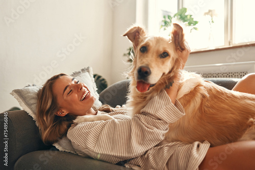 Woman at home photo