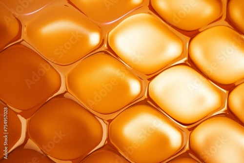 Golden Honeycomb Pattern Texture Close-Up
