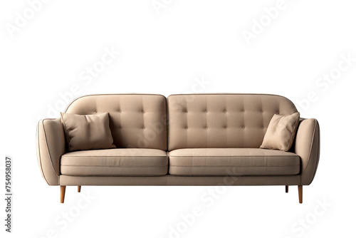 Sofa isolated on a transparent background. 3D rendering.