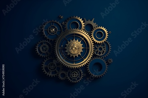 Wallpaper Mural Blueprinted Gears Vector Wireframe Artistry Again Torontodigital.ca