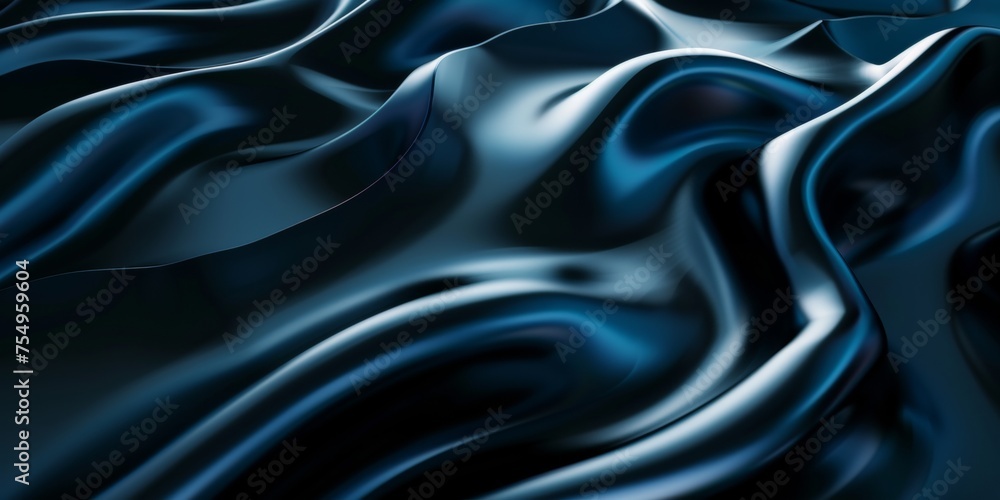 A blue fabric with a wave pattern