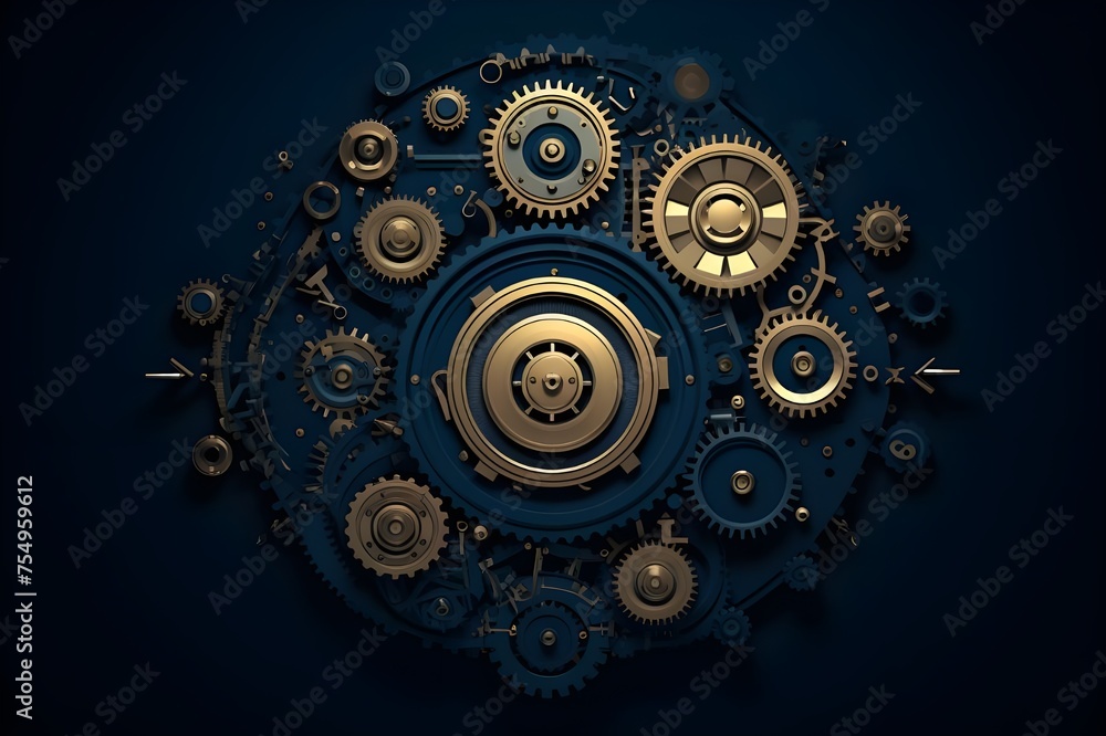 custom made wallpaper toronto digitalBlueprinted Gears Vector Wireframe Artistry Again