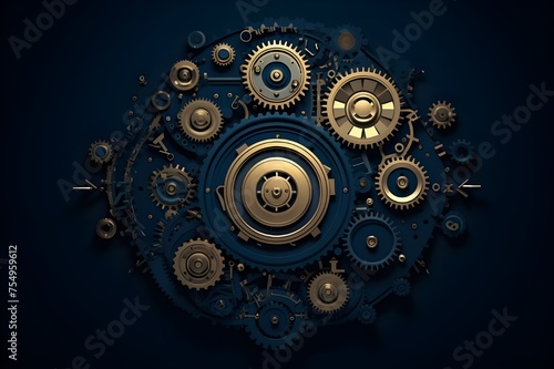 Wallpaper Mural Blueprinted Gears Vector Wireframe Artistry Again Torontodigital.ca