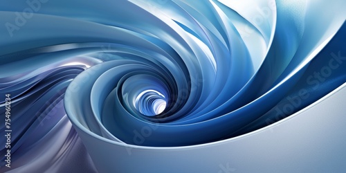 A blue spiral with white lines