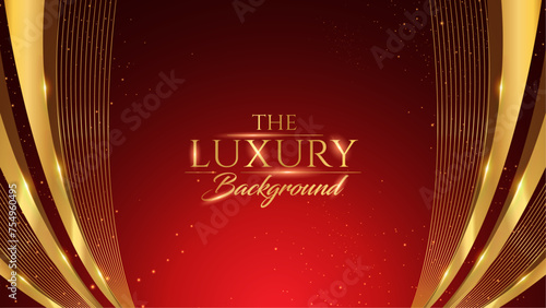 Red and Gold Premium Background. Innovative Flyer Premium Luxury Template. Cool Concept Design. Glorious Celebratory Template for Movie and Show. Luxurious Wedding Design. Gala Night.