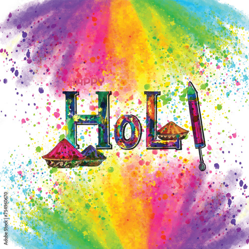 illustration of abstract colorful Happy Holi background
