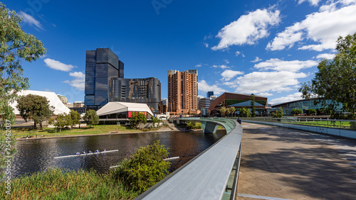 Adelaide city on the banks of the River Torrens. Adelaide. South Australia.