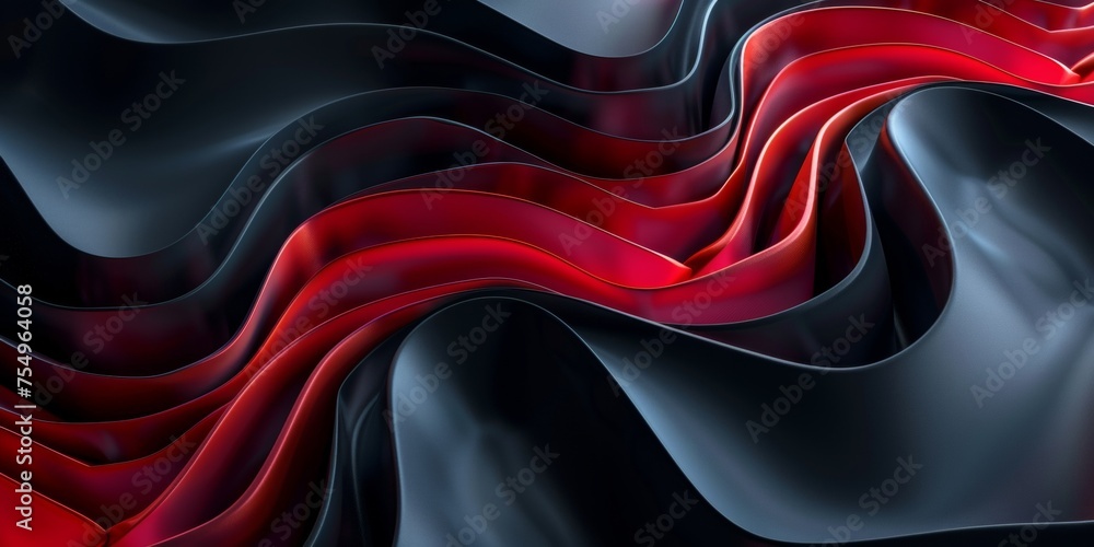 A black and red striped fabric with a red stripe in the middle A black and red striped fabric with a red stripe in the middle