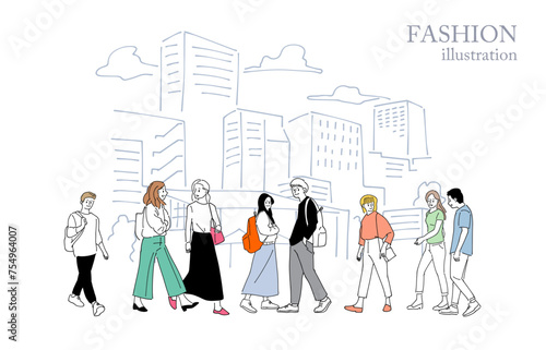 人物 ファッションおしゃれイラスト素材	