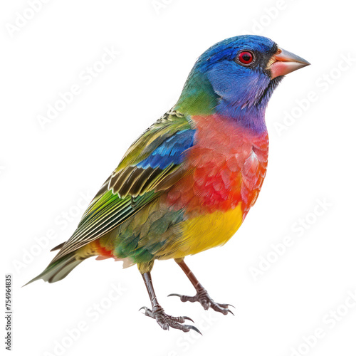 painted bunting bird on isolated transparent background © Rushi