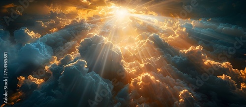 God Light in Heaven Symbolizing Divine Presence and Spiritual Illumination photo
