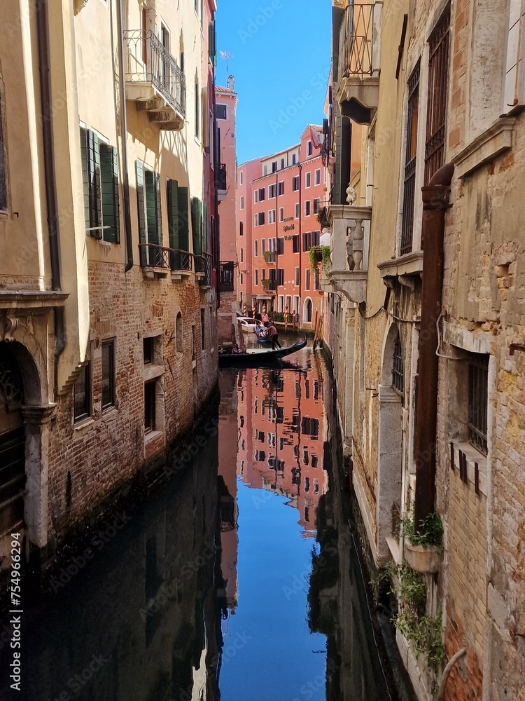 Travelling in Italy.  
  Attractions of Venice. The largest and most beautiful canal in the city.  Postcard views.
 - obrazy, fototapety, plakaty 