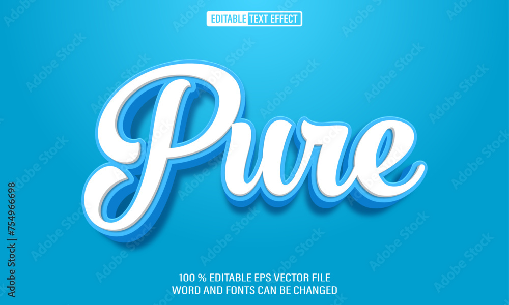 Editable 3d text style effect - Pure text effect Template Editable 3d text style effect - Pure text effect Template