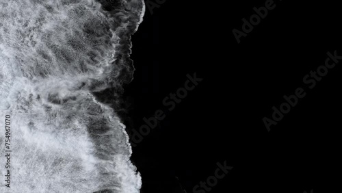 Ocean splash on black background 