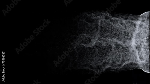 Ocean splash on black background 