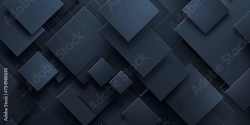 A black background with squares of different sizes - stock background.