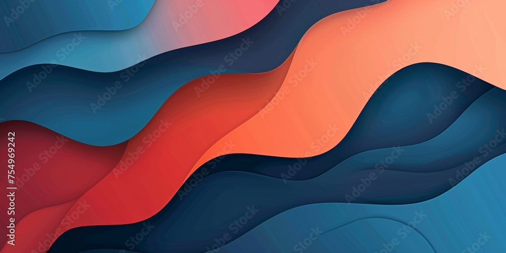 Obraz premium A blue and red wave with a pink background - stock background.