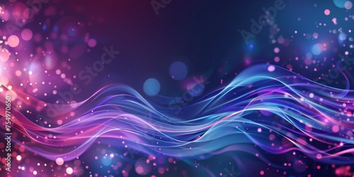 A purple and blue wave with a lot of sparkles - stock background.