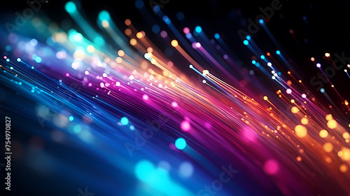 Colorful abstract background representing fiber optics and communication over the internet concept