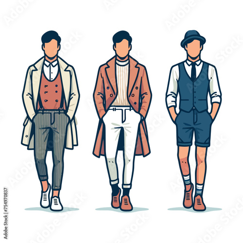  illustration of men's in different dress styles