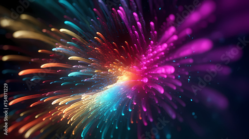 Colorful abstract background representing fiber optics and communication over the internet concept