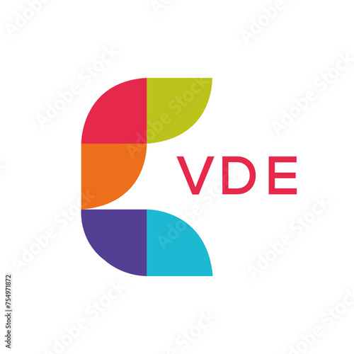 VDE  logo design template vector. VDE Business abstract connection vector logo. VDE icon circle logotype.
 photo