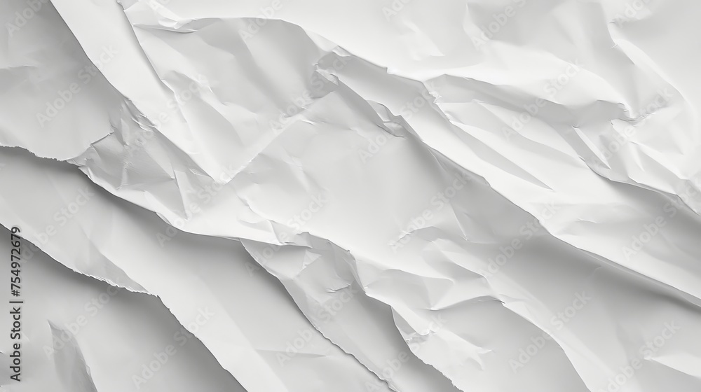 White creased crumpled paper background grunge - obrazy, fototapety, plakaty 