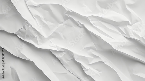White creased crumpled paper background grunge photo
