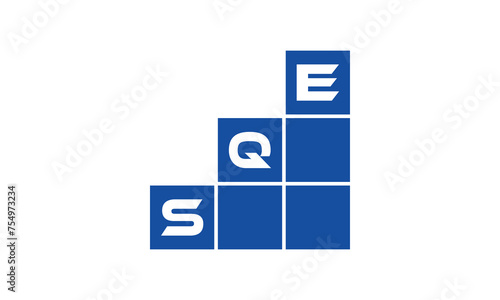 SQE initial letter financial logo design vector template. economics, growth, meter, range, profit, loan, graph, finance, benefits, economic, increase, arrow up, grade, grew up, topper, company, scale