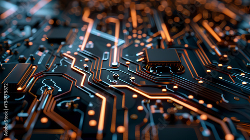 close up of a electronic circuit board, close up of a computer board, technical background