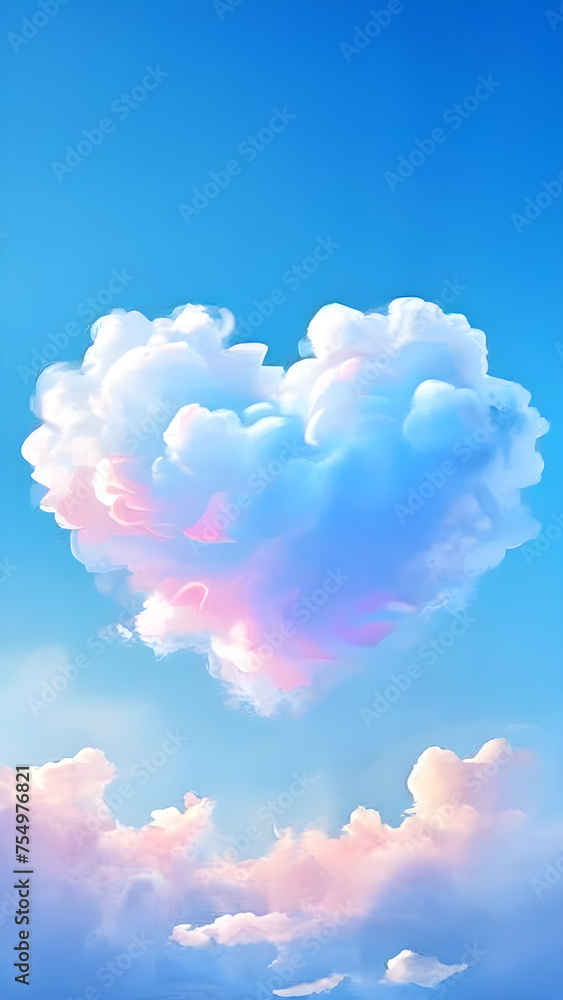 Surreal Art Heart Cloud Background Surreal Art Heart Cloud Background