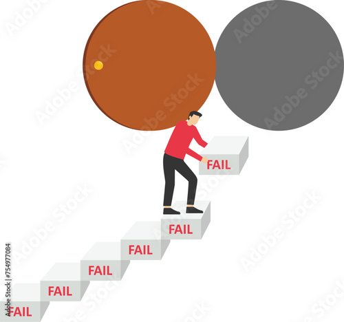 build a ladder to success, try business people to build a ladder to success with their failures. challenge and ambition to never give up, learn to fail as a road concept to achieve goals.