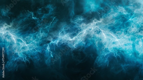 A realistic lightning light and a cloud of blue smoke on the bottom frame  a mysterious lightning glow on the wide panorama element in the middle. A fluffy magic spell mist glowing with a bolt energy